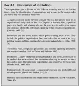 UPP box 4.1 institutions